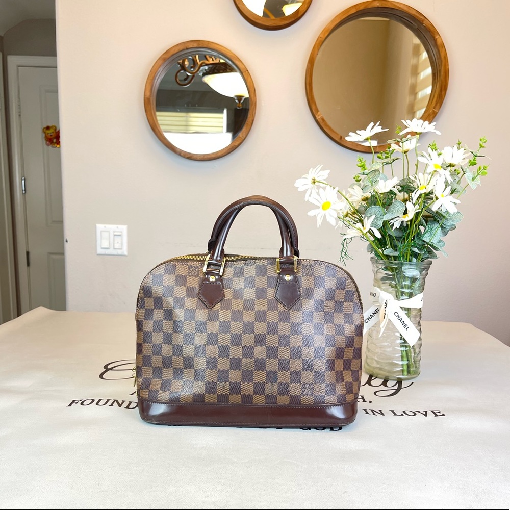 Louis Vuitton Damier Ebene Alma PM Satchel Handbag